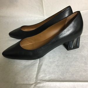 Aquatalia black pumps heel shoes 6.5 made in Italy